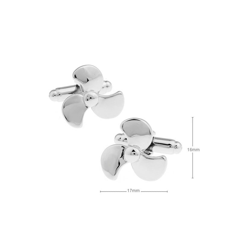 [Australia] - Propeller Plane Aviation Pilot Father Dad Presentation Gift Cufflinks (Fan Silver) 