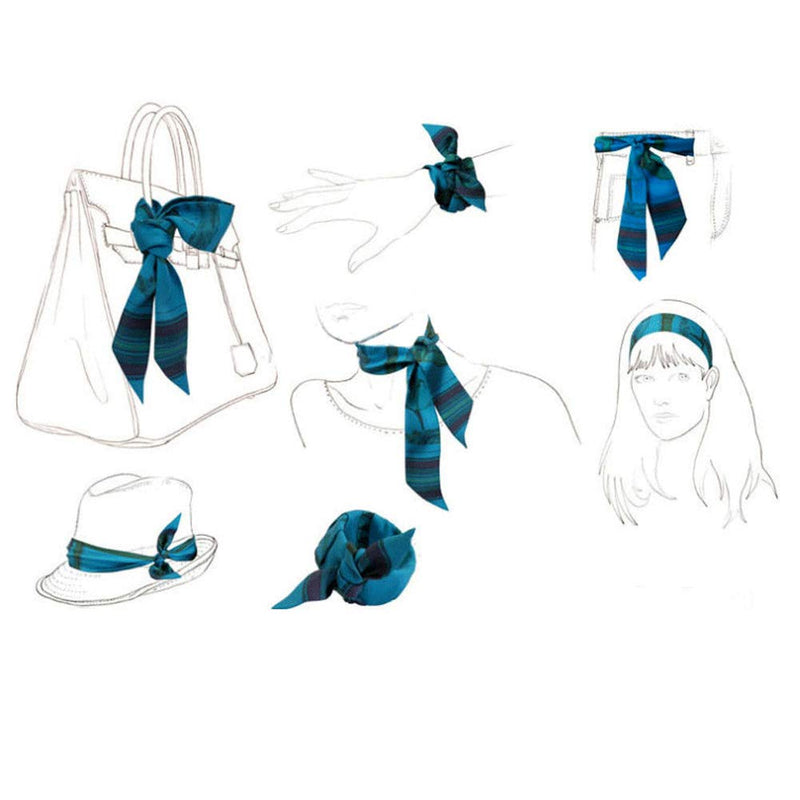 [Australia] - IMLECK Striped Love Fashion Neckerchief Handbag Hair Scarf Bracelet Gift B 