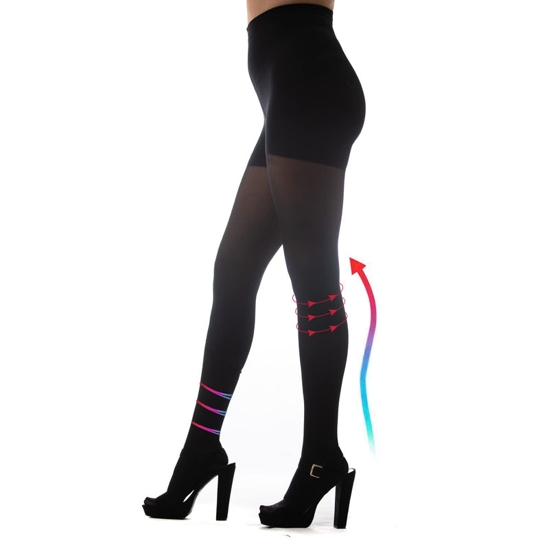 [Australia] - Medicella Premier Closed Toe Compression Pantyhose for Women 15-20 mmHg Made in USA Medical Quality Sheer Moderate Pressure Support Circulation & Travel (XX-Large, Black) XX-Large 