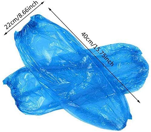 [Australia] - HOT BARGAINS Disposable Arm Sleeves Covers Plastic Oversleeves For Home Cleaning Medical Waterproof Cover One Size Blue (PACK OF 100) 