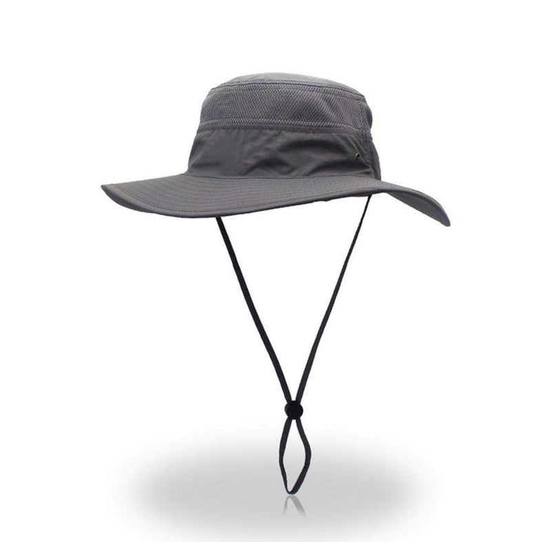 [Australia] - Outdoor Sun Protection Hat Wide Brim Bucket Hats UV Protection Boonie Hat 56-62cm Dark Khaki 