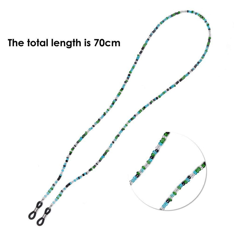 [Australia] - nuoshen Beaded Eyeglasses Chain, Eyeglass Chains Holders Beaded Glasses Cord Anti-slip Glasses Neck Cord Sunglasses Strap Lanyard Eyewear Strap Green 