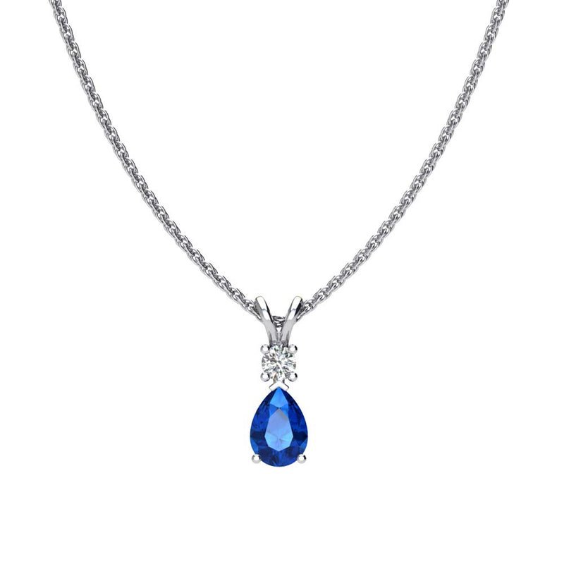 [Australia] - Silver Smile Solid Sterling Silver Solitaire Jewelry Set with Pendant Necklace and Matching Earrings in Ruby/Amethyst/Blue Sapphire/Sky Blue Topaz 