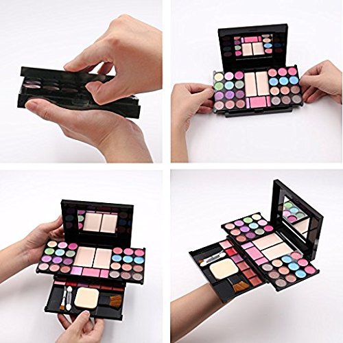 [Australia] - Eyeshadow Palette Makeup Palette 35 Bright Colors Matte and Shimmer Lip Gloss Blush Brushes 
