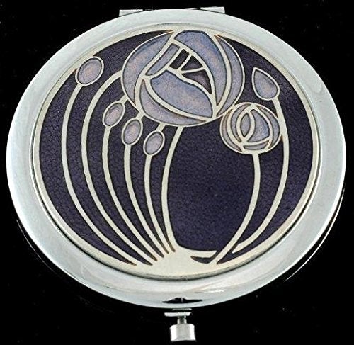 [Australia] - Compact Mirror in Mackintosh Two Roses Design. (Purple) Purple 