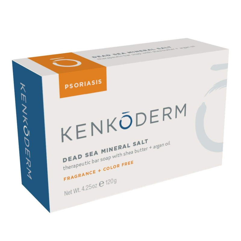 [Australia] - Kenkoderm Psoriasis Mineral Salt Soap with Argan Oil & Shea Butter 4.25 oz | 4 Bars | Dermatologist Developed | Fragrance + Color Free 4.25 Ounce (Pack of 4) 