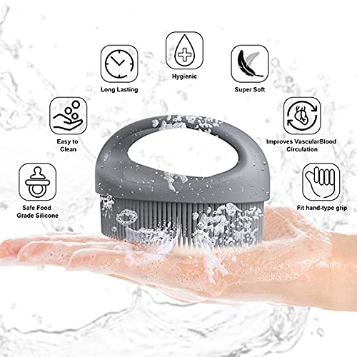 [Australia] - Silicone Body Scrubber Shower Brush Scrubbers Back Scrubber For Shower Showering Exfoliating Dry Body Brushing Skin Cellulite Brush Body Scrubbers For Use In Shower(Gray) Gray 