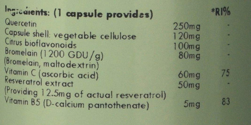 [Australia] - Quercetin Complex | 300 mg of Quercetin per Capsule | Quercetin, Bromelain, Vitamin C, Vitamin B5 | 120 Vegan Capsules | G&G Vitamins 