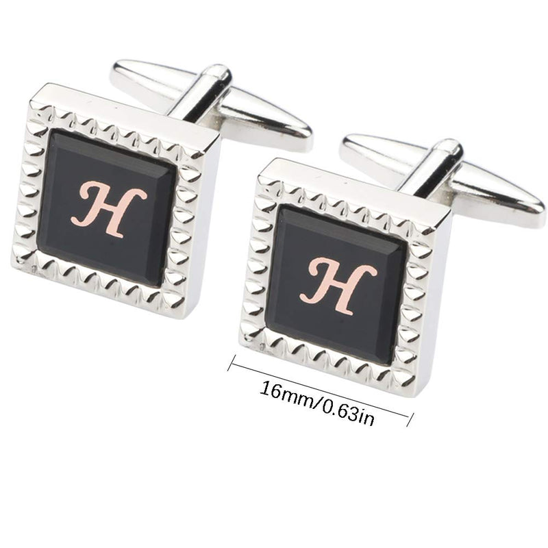 [Australia] - HHGEE XING Mens Cufflinks Classic Shirt Business Wedding Initials Alphabet with Gift Box A-Z H 