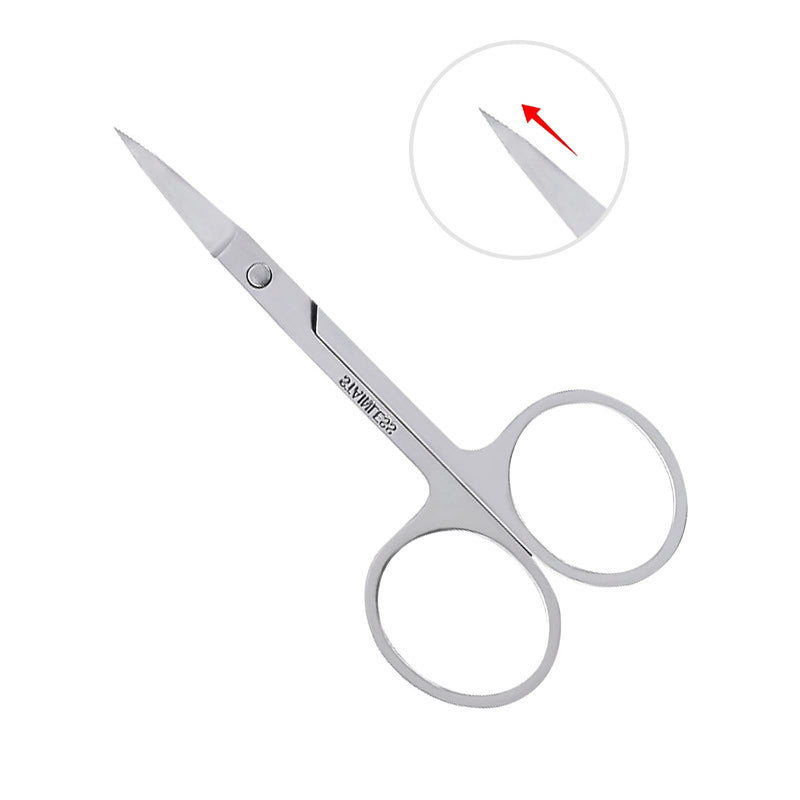 [Australia] - ABMRO 3pcs Small Eyebrow Scissors and Nose Hair Scissor, Beard Moustache Eyelash Nail Trimmer Facial Hair Grooming Scissors for Man and Woman 