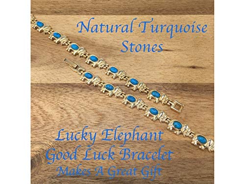 [Australia] - Ladies Magnetic Bracelet for Women - Natural Turquoise Gemstones - Fits Wrists up to 7.5" Fully Adjustable - with Jewellery Gift Box 