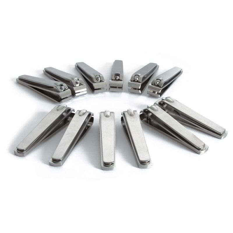[Australia] - ForPro Flat Jaw Toe Nail Clippers, Stainless Steel, Heavy Duty Flat Edge Toenail Cutter with Built-in Nail File, 12-Count 