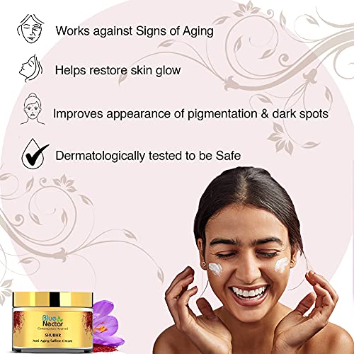 [Australia] - Blue Nectar Anti Aging Face Moisturizer - Natural Ayurvedic Saffron Cream for wrinkles and fine lines 