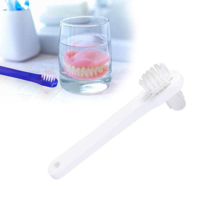 [Australia] - HEALLILY 2pcs Premium Hard Denture Brush Toothbrush, Cleaning Brush, Portable Denture Double Sided Brush, Denture Care 