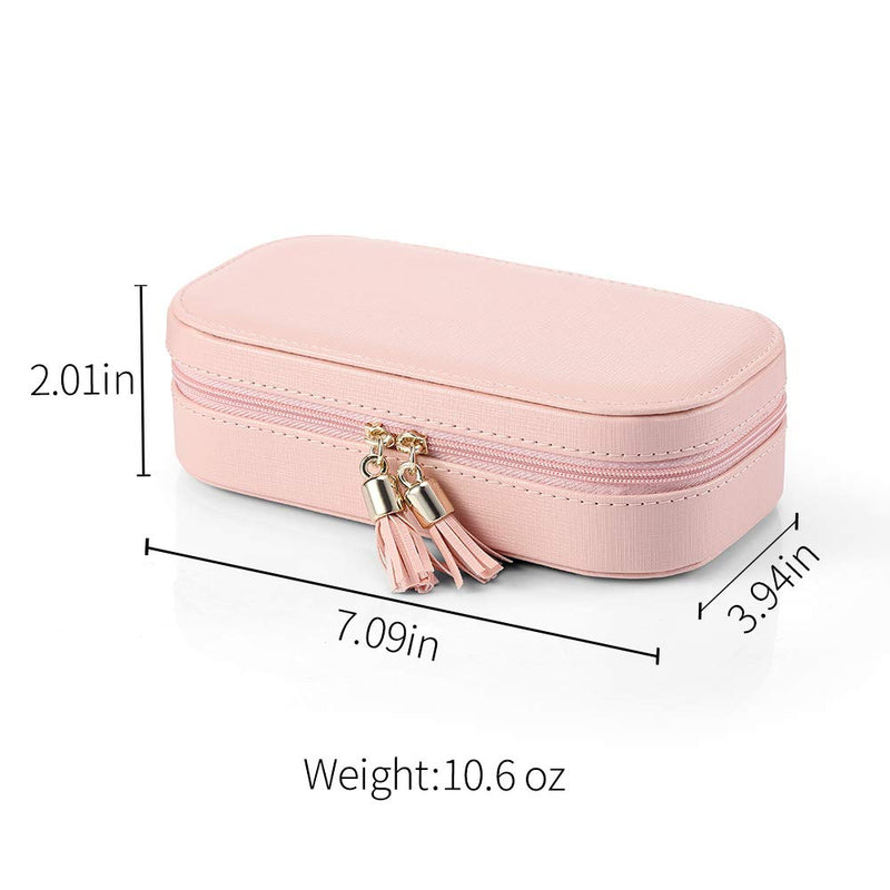 [Australia] - Vlando Portable Jewelry Organizer Bag Roll for Travel, Light Weight Jewelry Storage Organizer Bag for Daily Jewelries for Bracelets, Earrings, Rings, Watch Gift to Girls Women Mother (Pink) 3.pink 