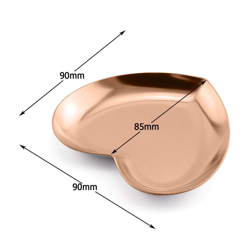 [Australia] - JCBIZ 1 Piece Rose Gold Luxurious Metal Storage Tray Heart Shaped Jewelry Display Tray Home Decoration Serving Plate Craft For Table Organizer 