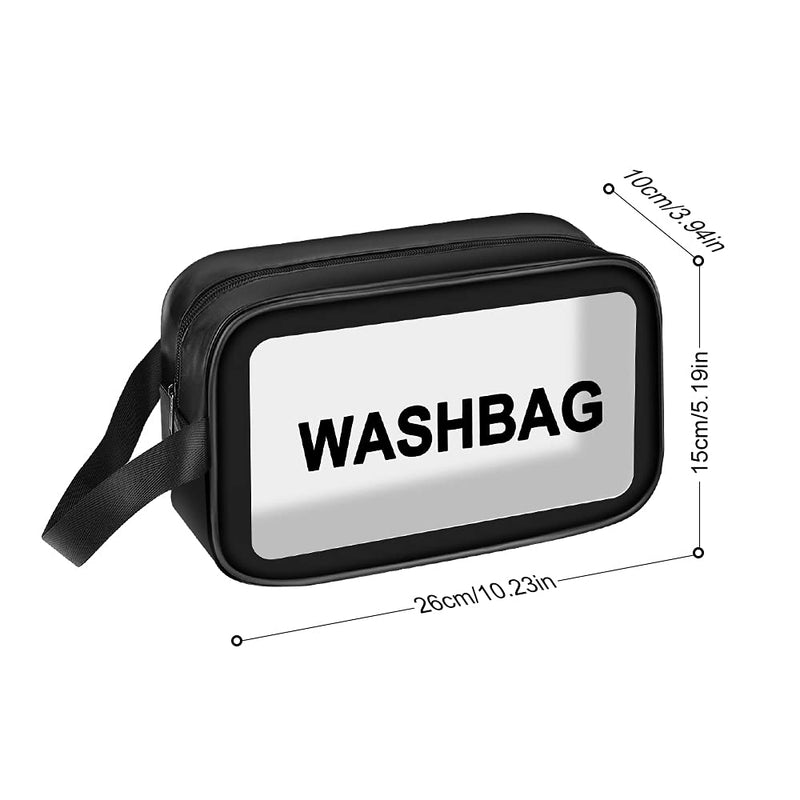 [Australia] - Clear Toiletries Bag, Clear Makeup Bags Waterproof Travel Toiletries Bag PVC Travel Wash Bag Portable for Women Men(M) M 