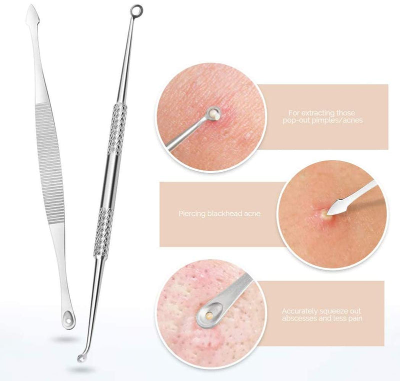 [Australia] - Blackhead Remover Extractor Tool Kit, Professional Safe Treatment for Zit Popper White Head Acne Blemish Comedone Removing For Nose Face Skin 