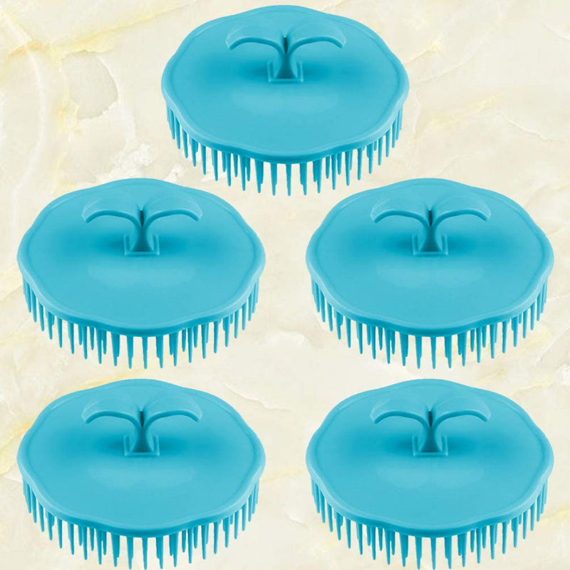 [Australia] - Beaupretty 5Pcs Plastic Hair Scalp Massager Shampoo Brush Round Head Scrubber Dandruff Combs Portable Hairdressing Shower Brush for Dorm Salon (Random Color) 