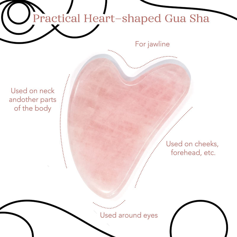 [Australia] - BAIMEI Gua Sha Facial Tool for Self Care, Massage Tool for Face and Body Treatment, Made of Rose Quartz, Relieve Tensions and Reduce Puffiness Pink 