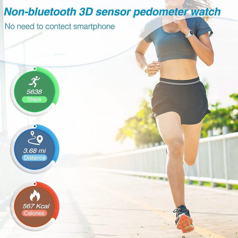 [Australia] - Led Digital Pedometer Watch , Digital Steps Tracker , Non-Bluetooth, Vibrating Alarm Clock, Stopwatch, Great Gift for Children Teens Girls Boys Women Blue 