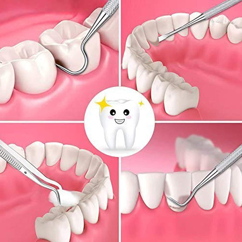 [Australia] - Dog Dental Tooth Tool,3 PCS Stainless Steel Dentist Teeth Cleaning Probe Tooth Scaler Scraper Double Headed Tarter Remover Scraper Pick Calculus Plaque Remover Repair 