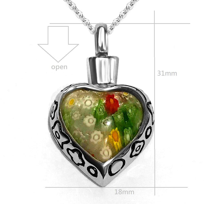 [Australia] - JMQJewelry Urn Necklaces for Ashes Women Men Flower Memorial Cremation Stainless Steel Keepsake Ashes Pendant Jewelry 