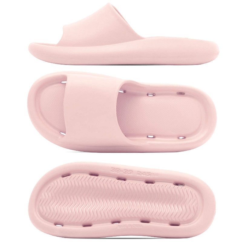 [Australia] - Heflashor Pillow Slippers for Women,Massage Non Slip Foam Slippers,EVA Quick Drying Open Toe Shower Sandals for Bathroom,Lightweight Soft Platform Pillow Slippers for Spa Pool Gym 5.5-6 Light Pink 