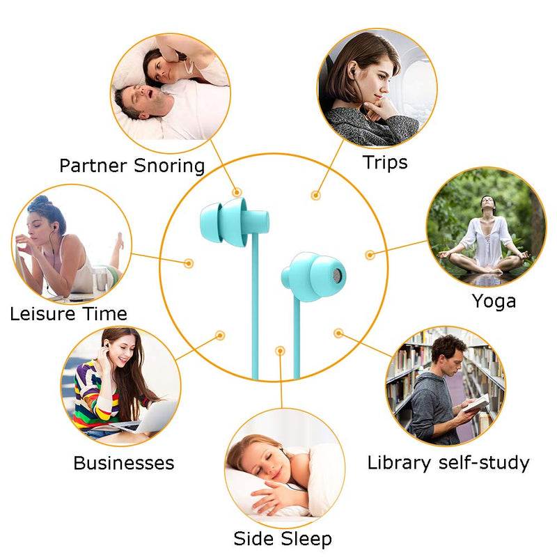 [Australia] - MAXROCK Sleep Earplugs - Noise Isolating Ear Plugs Sleep Earbuds Headphones with Unique Total Soft Silicone Perfect for Insomnia, Side Sleeper, Snoring, Air Travel, Meditation & Relaxation (acid blue) Acid Blue 