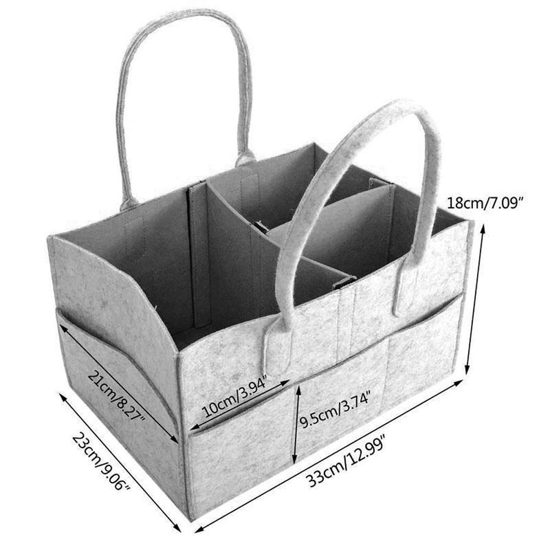 [Australia] - Diaper Caddy Organiser Portable Felt Diaper Nappy Toys Storage Bag Nursery Storage Bin Nappy Changing Organiser for Mom Newborn Kids 