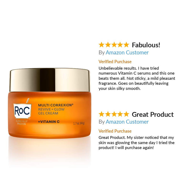 [Australia] - RoC Multi Correxion Revive + Glow Vitamin C Moisturizer for Face, Gel Cream, 1.7 Ounce 