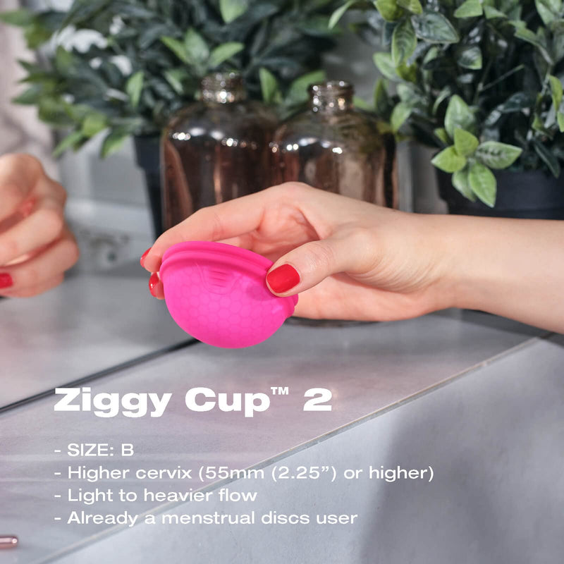 [Australia] - Intimina Ziggy Cup 2 - New Generation Ultra-Thin Flat-Fit Reusable Menstrual Disc (B) B 