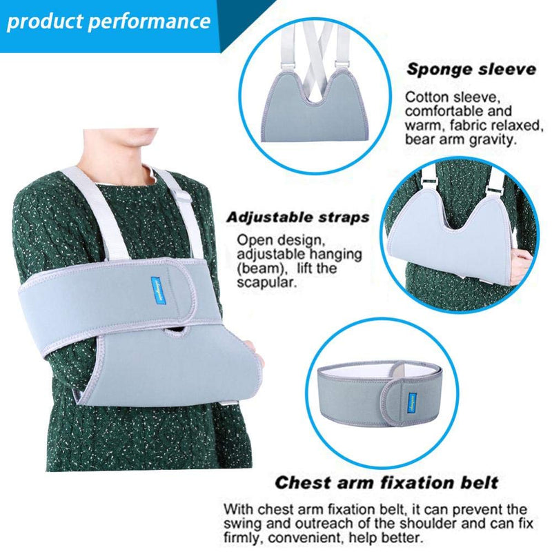 [Australia] - Arm Sling Shoulder Immobilizer Rotator Cuff Elbow Support Brace Adjustable Strap Medical Sling for Men and Women 