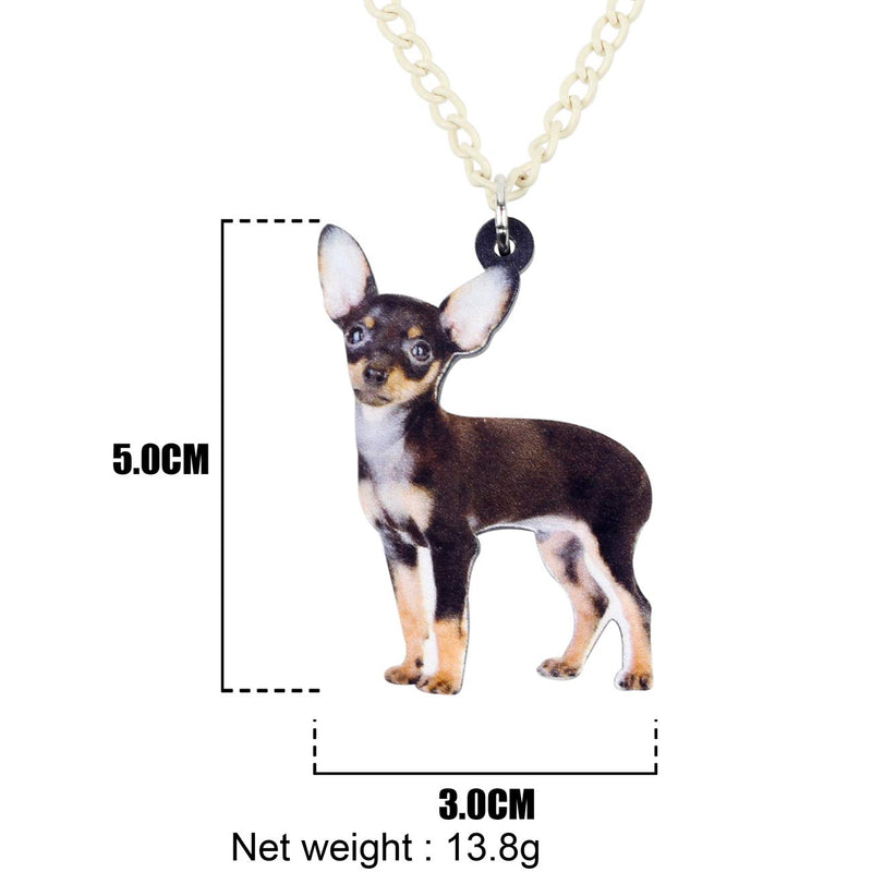[Australia] - NEWEI Acrylic Sweet Chihuahua Dog Puppy Necklace Chain Pendant Collar Fashion Animal Pet Jewelry for Women Gifts Charm Black 