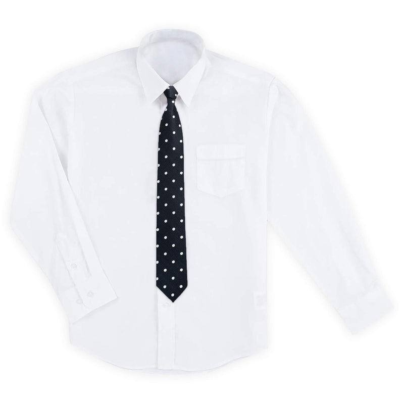[Australia] - Ties For Boys - Zipper Pre-Tied Woven Boys Tie: Neckties For Kids Wedding Graduation School Uniforms 14 Inches (Ages 5-10) Dots - Black / White 