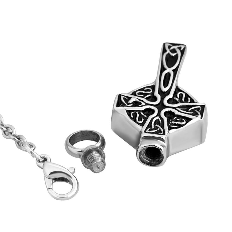 [Australia] - LovelyJewelry Mens Stainless Steel Cross Necklace for Ashes Cremation Keepsake Memorial Urn Pendant Necklaces 