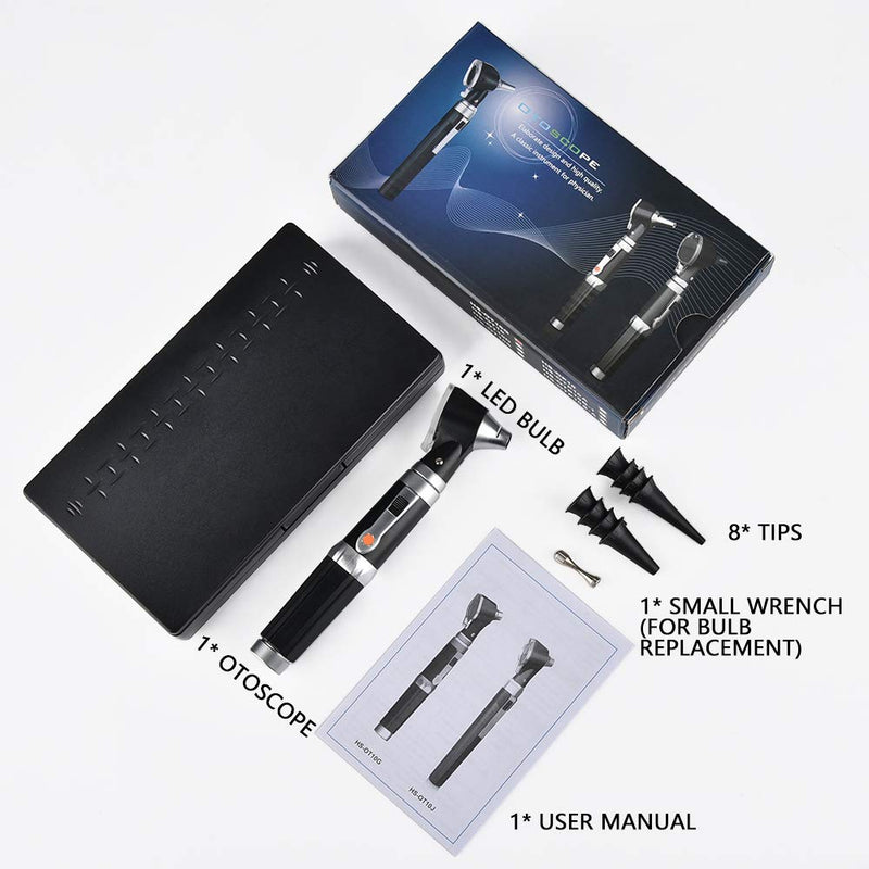 [Australia] - Jiusion 3X Otoscope with LED, Portable Handheld Ear Check Magnifier with 8 caps and 1 Storage case for Doctor Nurse Adult Kid Dog Cat Pet 