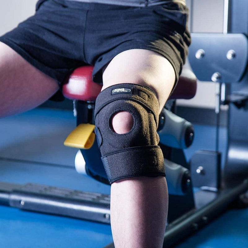 [Australia] - Patella Knee Brace for Arthritis Pain and Support with Side Stabilizers for Meniscus Tear, Women, Men, Acl, Running, Mcl, Tendonitis, Athletic, Lcl - Adjustable Neoprene Open Knee Sleeve -Grey Grey 