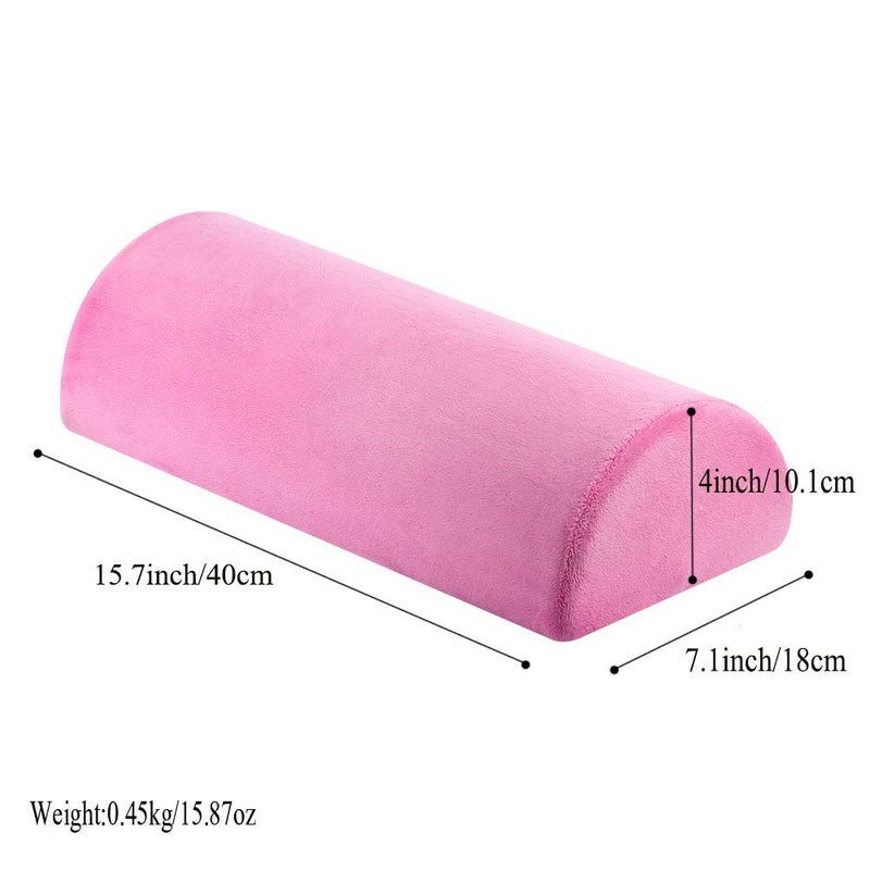 [Australia] - YANGHX Memory Foam Bolster Pillow for Neck Back Lumbar Spine Knee Pain Relief Pillow Support Half-Moon (PINK) Pink 