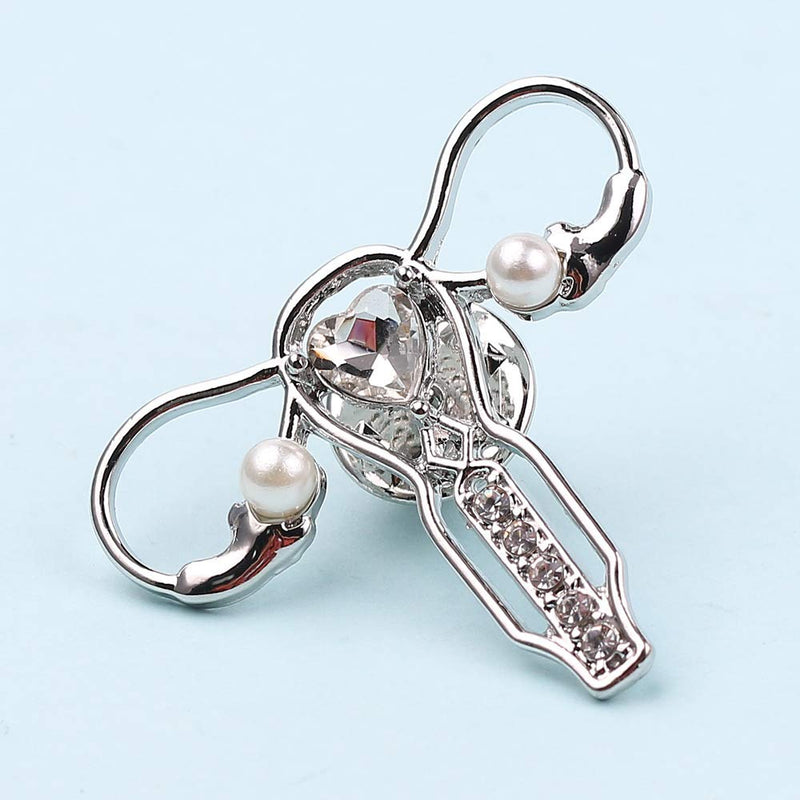 [Australia] - RTY 3 Pics Personality Human Body Organ Uterus Rhinestones Brooch Pin Doctor Nurse Clothing Jacket Jewery Gift 