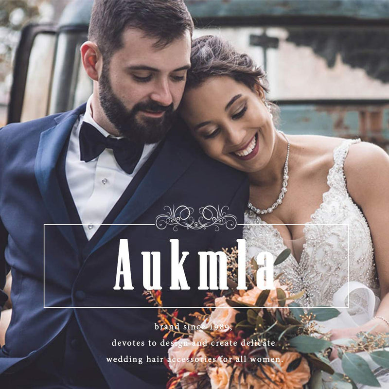 [Australia] - Aukmla Bride Wedding Pearl Necklace Earrings Set Silver Crystal Necklaces Jewelry Accessories for Women and Girls (Set of 3) 