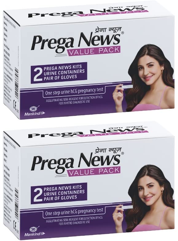 [Australia] - Prega news Value Pack Kit,One Step Pregnancy Test Kit, Easy to Use, Accurate Result in Just 3 Minutes,2 Gloves + 2 Urine Containers + 2 Pregnancy Test Kits 