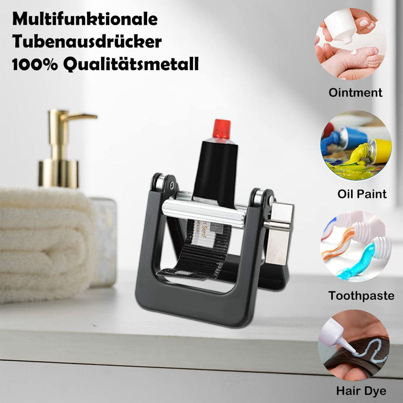[Australia] - UDQYQ Metal Toothpaste Tube Squeezer,Large Aluminium Paint Tube Wringer Roller Dispenser for Paint Tubes,Hair Color Dye,Cosmetics,Ketchup. (Black) Black 