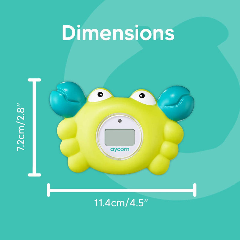 [Australia] - Aycorn Digital Baby Bath and Room Thermometer. Fast and Accurate Water Readings with LED Warning Alarm Ensures Your Child's Safety. Cute Floating Bathtub Toy Makes Perfect Bathtime Fun for Infants 