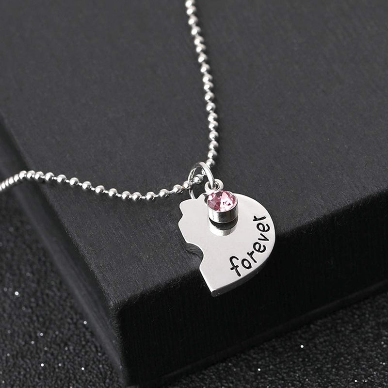 [Australia] - MJartoria BFF Neckalces for 3 Engraved Best Friend Neckalces Rhinestone Puzzle Split Heart Pendant Best Friends Forever Friendship Necklaces Set A-Silver Best Friends Forever 3PCS 