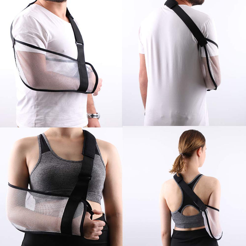 [Australia] - Mesh Arm Shoulder Sling Great Shower Bath Sling Used after rotator cuff Shoulder Surgery Arm Brace Support for Men and Women,White 