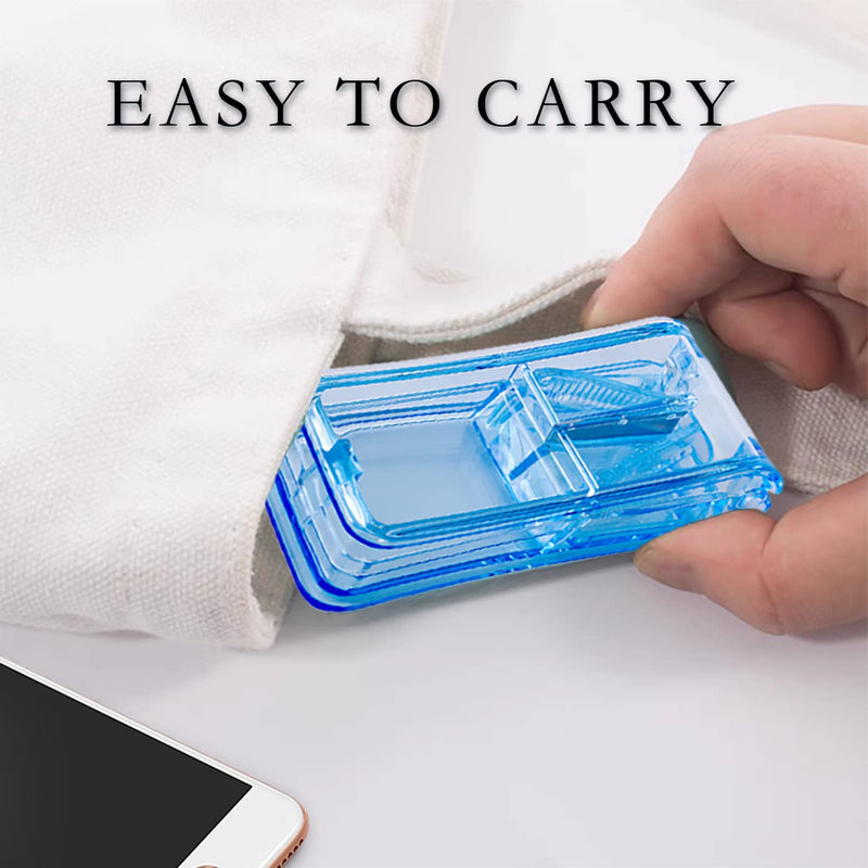 [Australia] - Pill Tablet Cutter for Small or Large Pills, Pill Splitter with Blade for Pills and Tablets Cut in Half Quarter (Blue) Blue 
