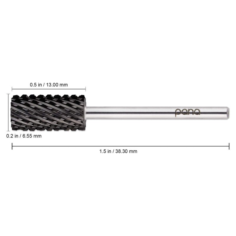 [Australia] - PANA Professional 3/32" Shank Size - Flat Top Large Barrel Black Carbide Bit - Nail Drill Bit for Dremel Machine (Silver, Gold, DLC Black) (2X Coarse, DLC Black) 2X Coarse Large Barrel - DLC Black 