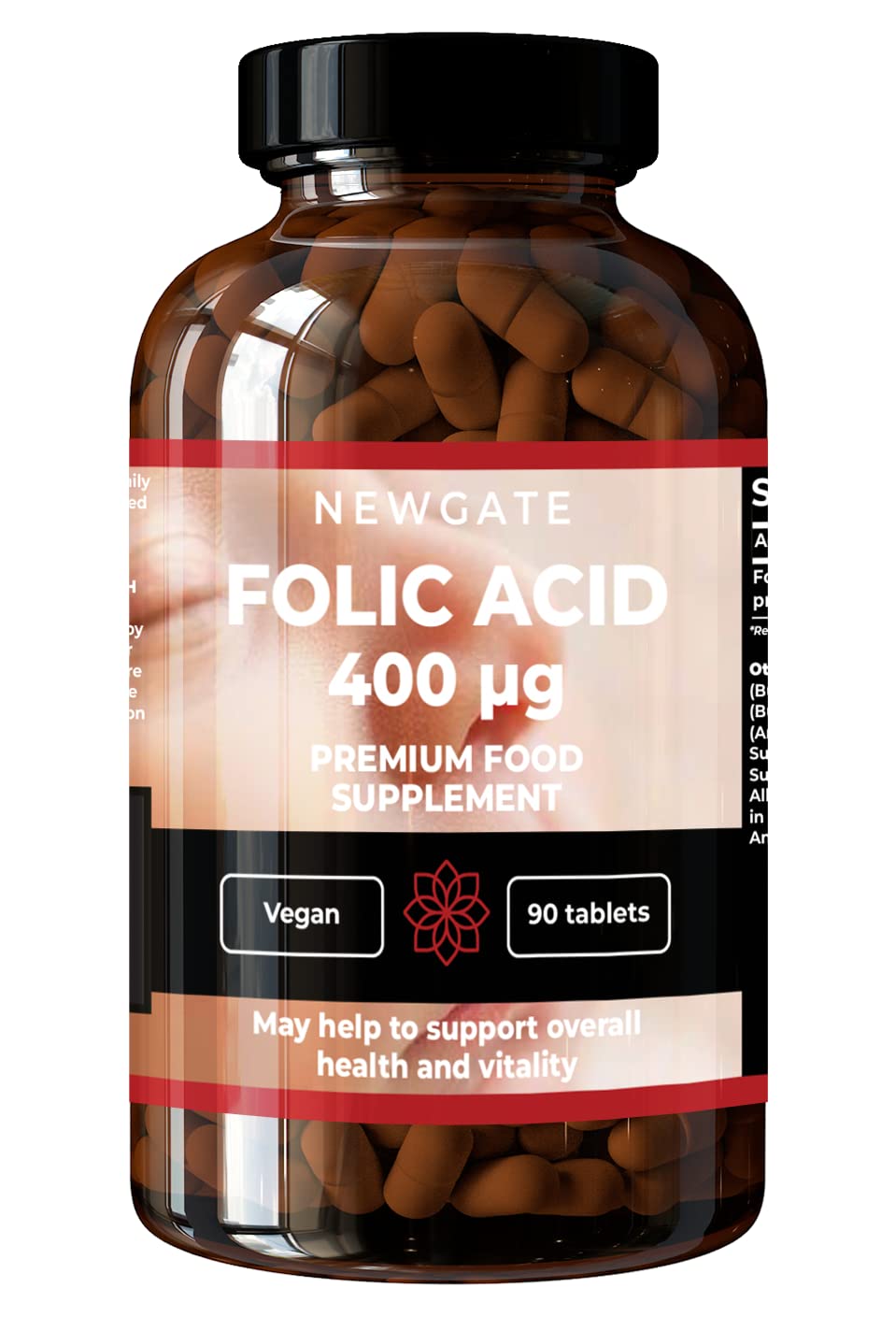 [Australia] - Newgate Labs Folic Acid 400�g 90 Vegan Tablets for Women - Premium Nutritional Supplement - Conception and Pregnancy Support � Halal, GMP Certified, GMO Free - Made in The UK 
