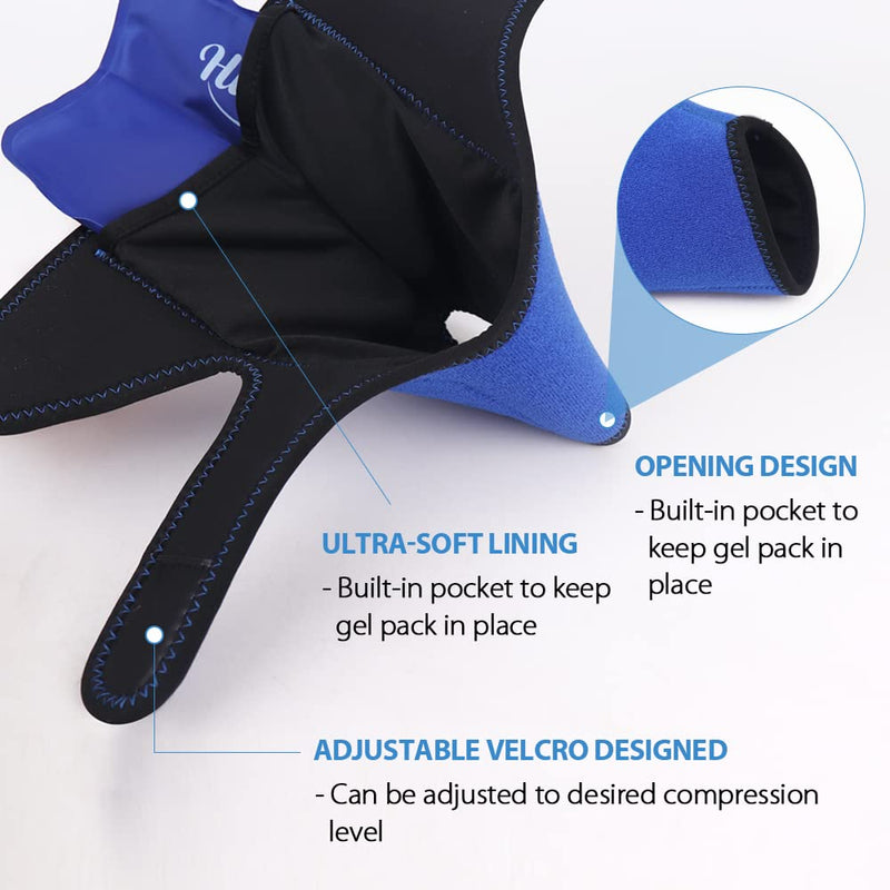 [Australia] - Hilph Ankle Ice Pack Wrap for Injuries, Reusable Hot Cold Therapy Ankle Gel Cold Pack Wrap for Sprained Ankle, Swelling, Pain Relief Medium 